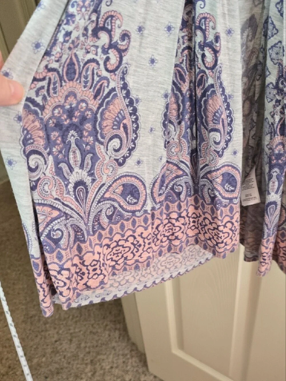 Artisan Blue & White Geometric Print‎ Top